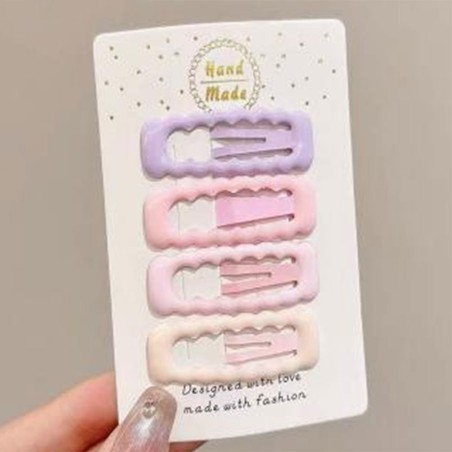 Kit Presilhas Tic Tac Infantil Cabelo Menina Tons Pastel