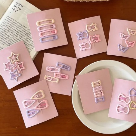 Kit Presilhas Tic Tac Infantil Cabelo Menina Tons Pastel