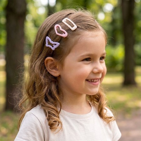 Kit Presilhas Tic Tac Infantil Cabelo Menina Tons Pastel