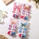 Kit Acessórios De Cabelo Infantil Borboleta Com Piranhas E Xuxinhas
