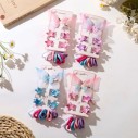 Kit Acessórios De Cabelo Infantil Borboleta Com Piranhas E Xuxinhas