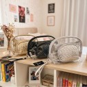 Kit 3 Necessaires Organizadoras Transparente E Tecido Viagem Maquiagem