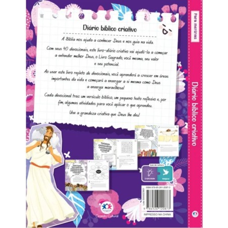 Diário Biblico Infantil Criativo Educativo Para Meninas
