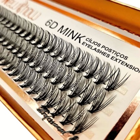 Cílios Postiços Tufinho Extensão 6D Mink Tufos Sem Nó