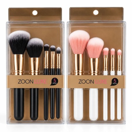 Kit Pincéis Para Maquiagem 5 Peças Com Cerdas Macias