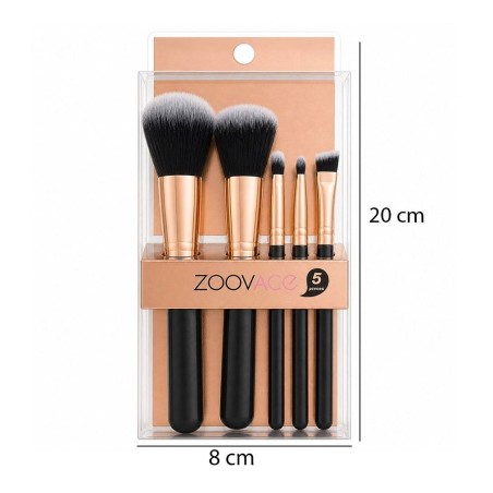 Kit Pincéis Para Maquiagem 5 Peças Com Cerdas Macias