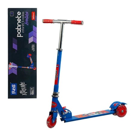 Patinete Infantil Heróis Com 3 Rodas E Luz Brinquedo Menino 2