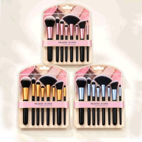 Kit Jogo De Pincéis Para Maquiagem 8 Peças Completo Para Rosto E Olhos