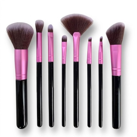 Kit Jogo De Pincéis Para Maquiagem 8 Peças Completo Para Rosto E Olhos