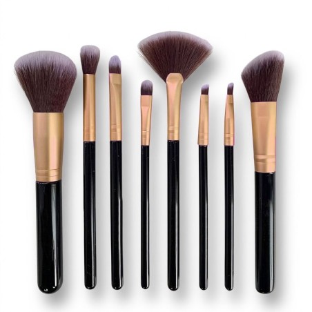 Kit Jogo De Pincéis Para Maquiagem 8 Peças Completo Para Rosto E Olhos