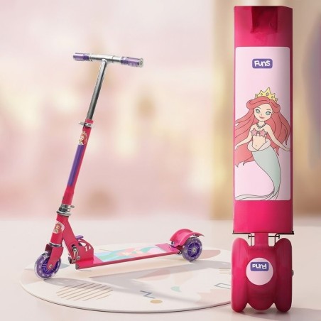Patinete Infantil Princesas Com 3 Rodas E Luz Brinquedo Menina